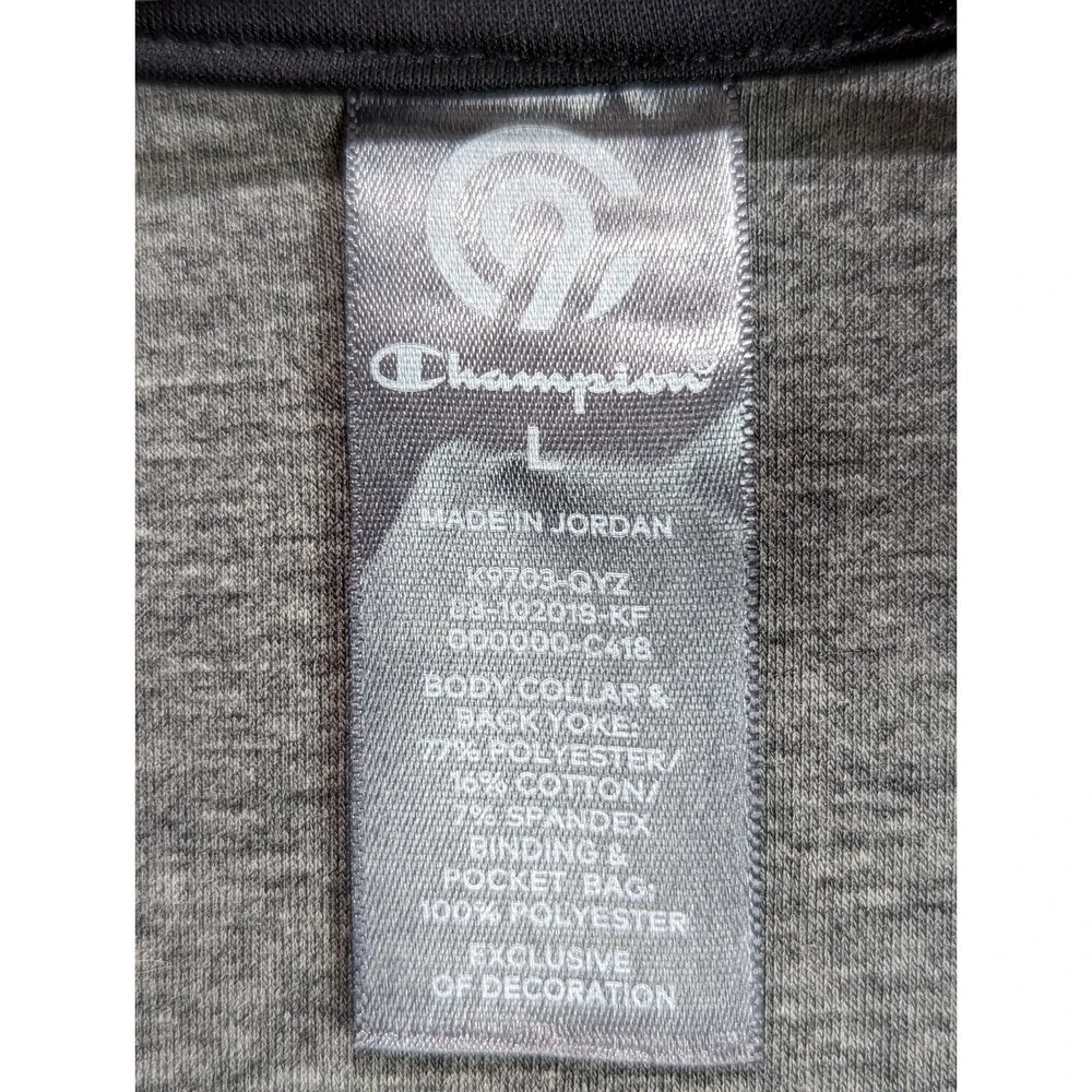 Champion Womens Jacket‎ Zipper Size L Polyester Blend Black Gray